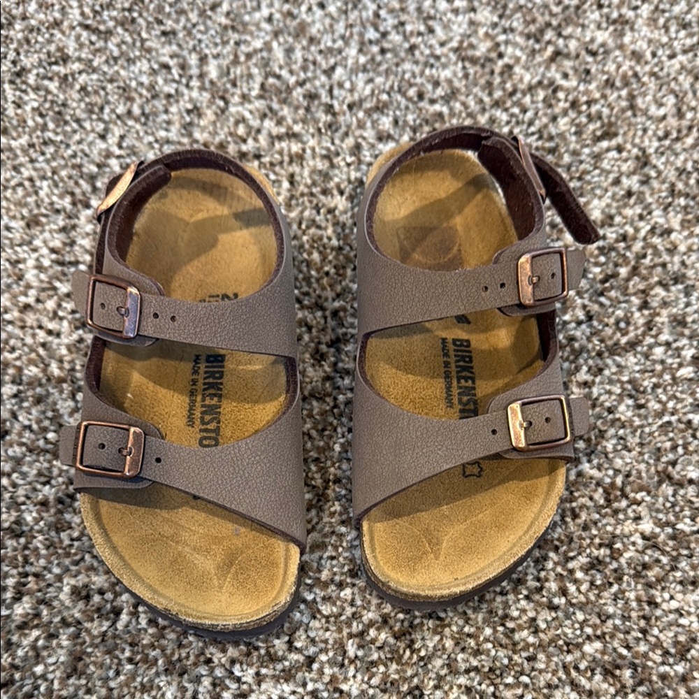 Kid’s Birkenstock Brown Sandals Classic Two-Strap Design